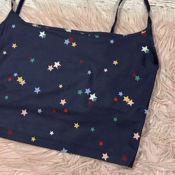 Summersalt Midi Sports Bra Tank Top-Small Scatter Stars in Deep Sea - Picture 5 of 7